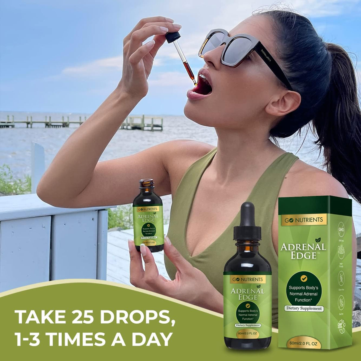 Suplemento en gotas para aliviar el estrés diario y ansiedad