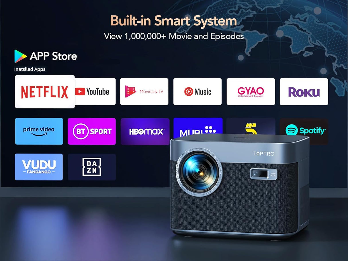 Proyector 4K TOPTRO, WiFi 6, Bluetooth 5.2, 700ANSI, 1080P