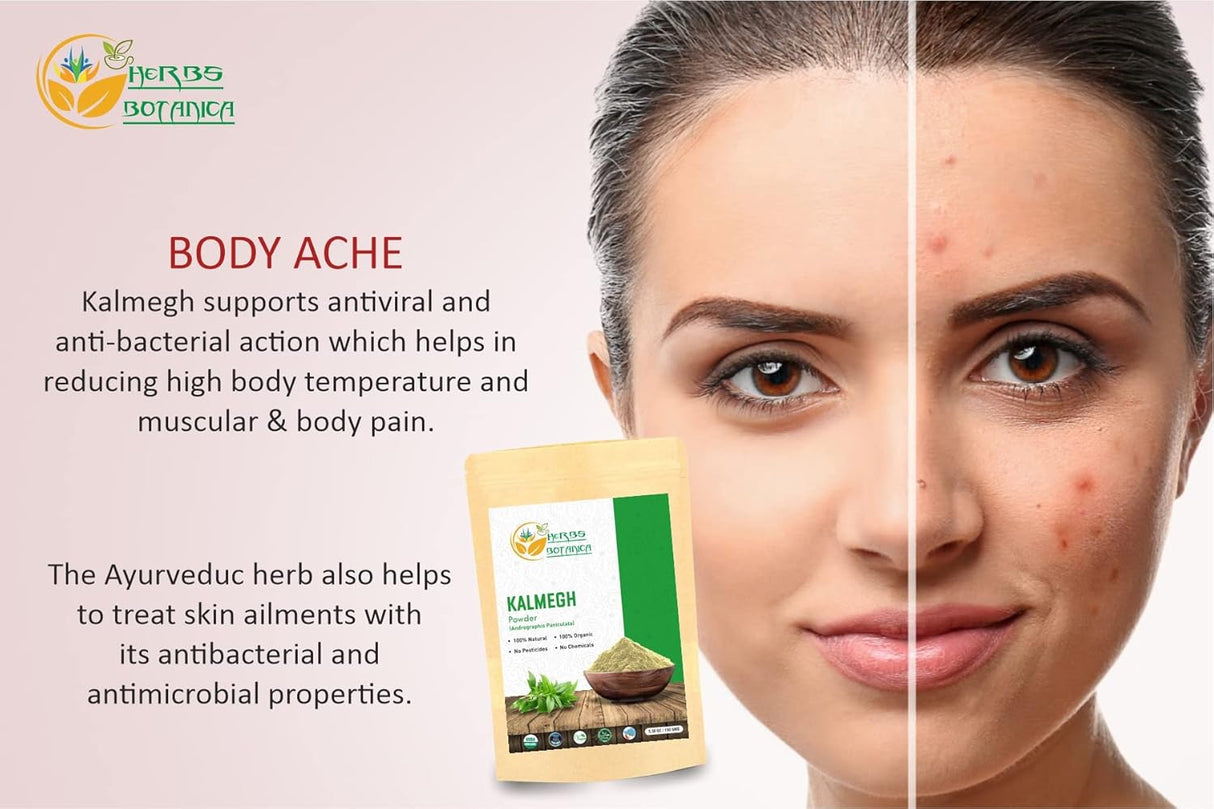Polvo orgánico de Kalmegh Andrographis Paniculata | Salud inmunológica | Ayuda a desintoxicar el hígado | Hierba amarga para la salud y apoyo respiratorio