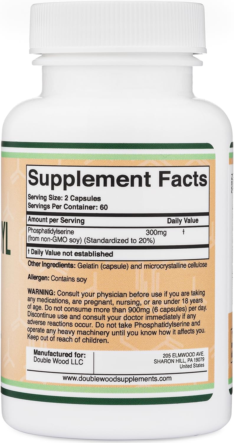 Suplemento de Fosfatidilserina 300mg, 120 Cápsulas