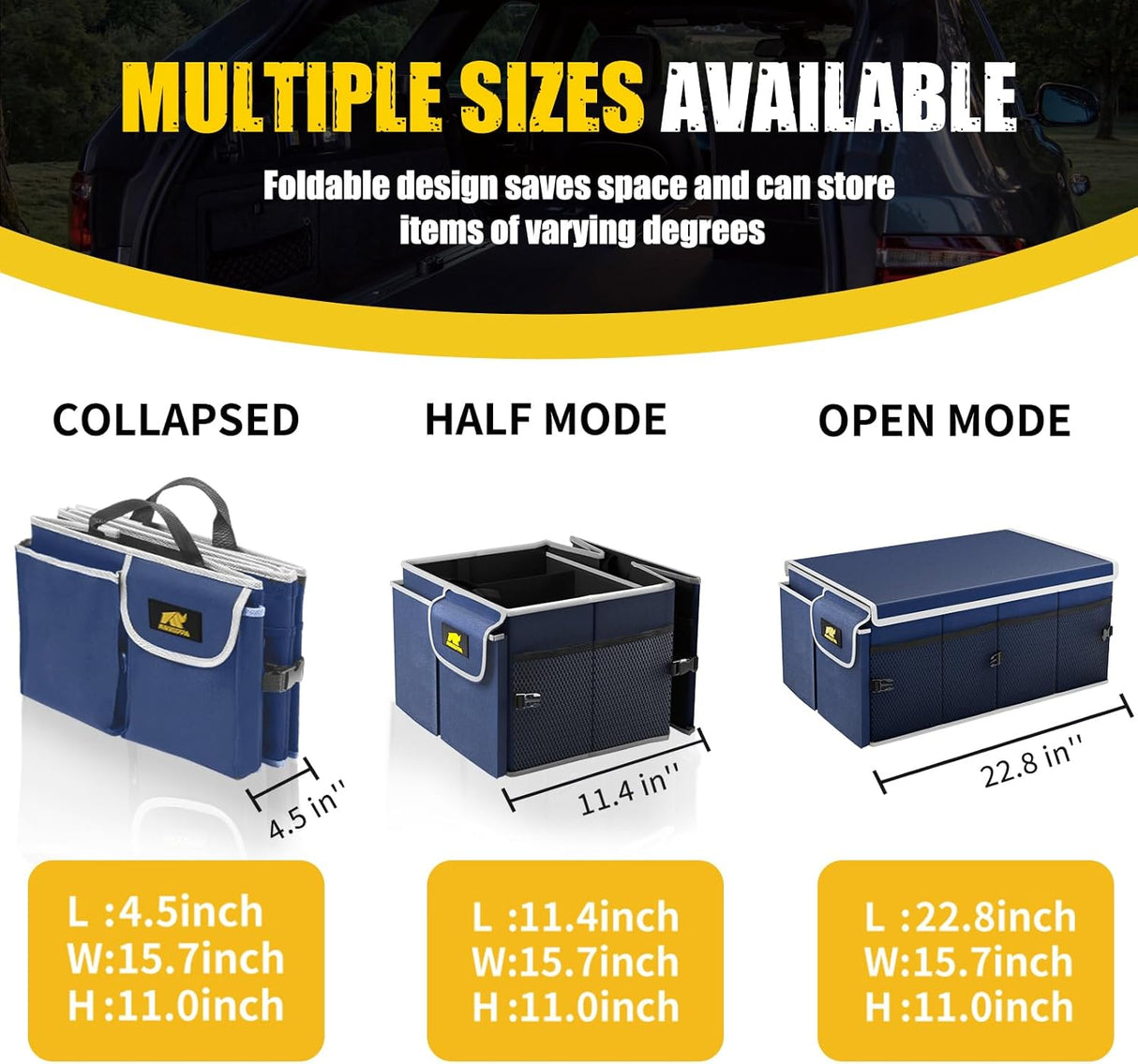 Organizador de Maletero MIKKUPPA 65L Plegable con Tapa