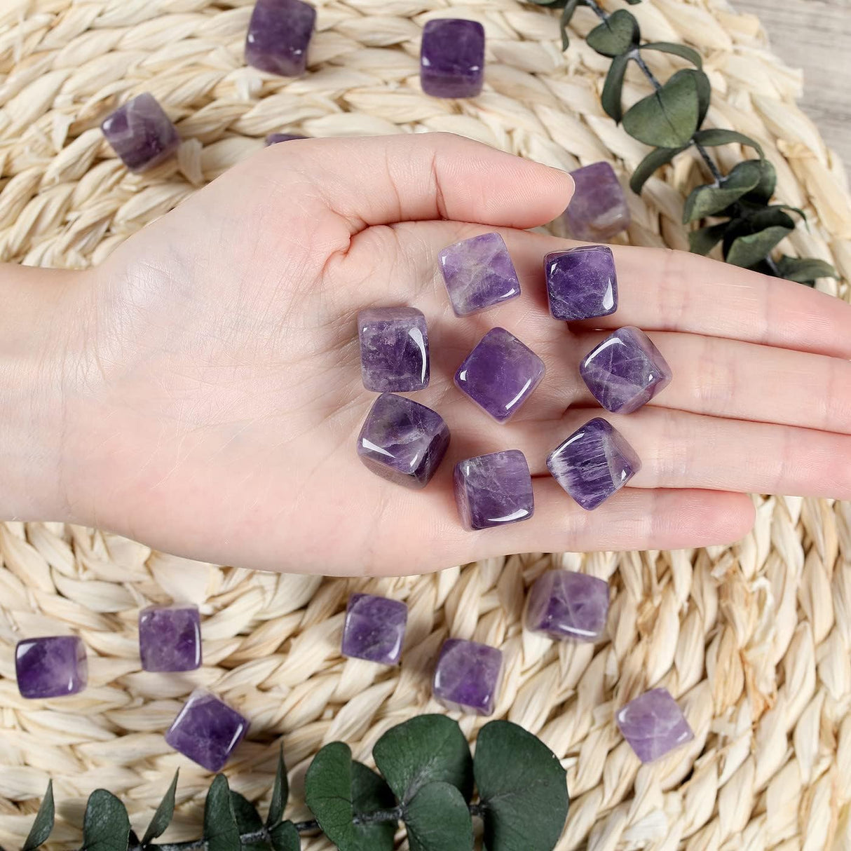 ZHIYUXI Juego de 10 cristales curativos de amatista a granel