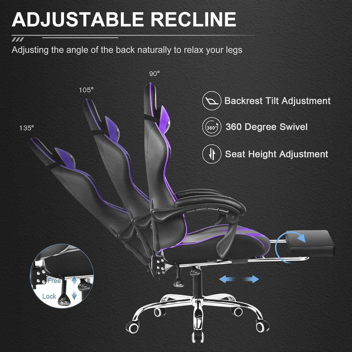 Silla Gamer con asiento giratorio de 360° gt800a GTPLAYER