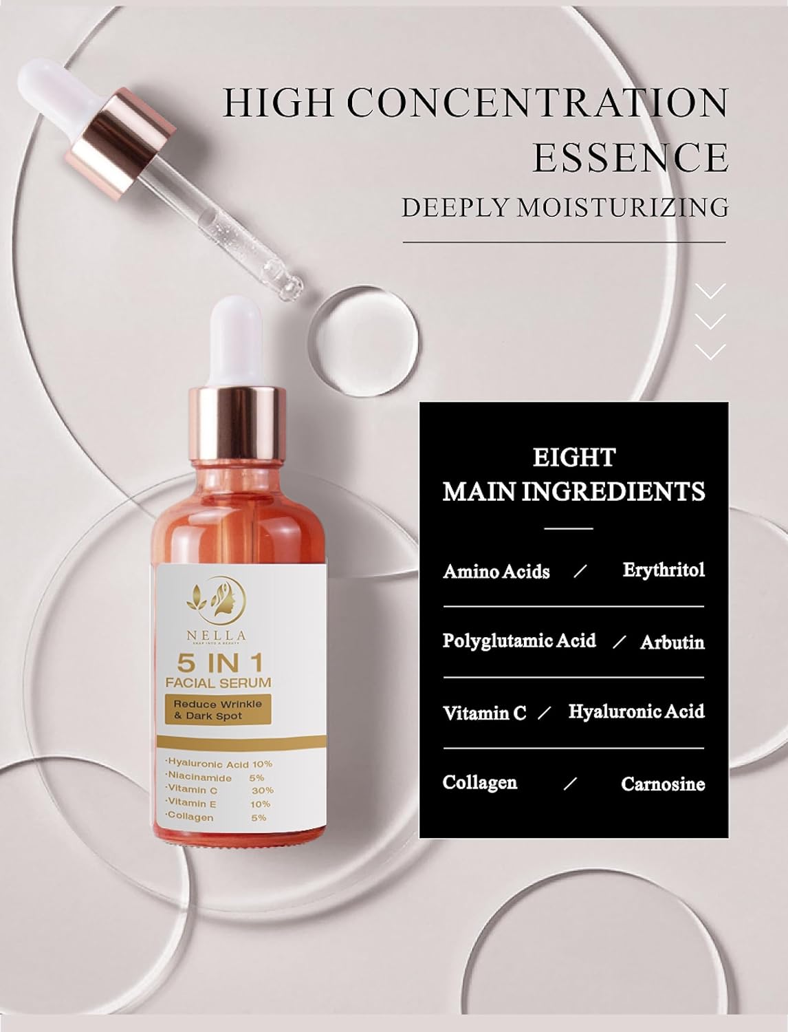 Suero Facial de Vitamina C con Colágeno y Ácido Hialurónico