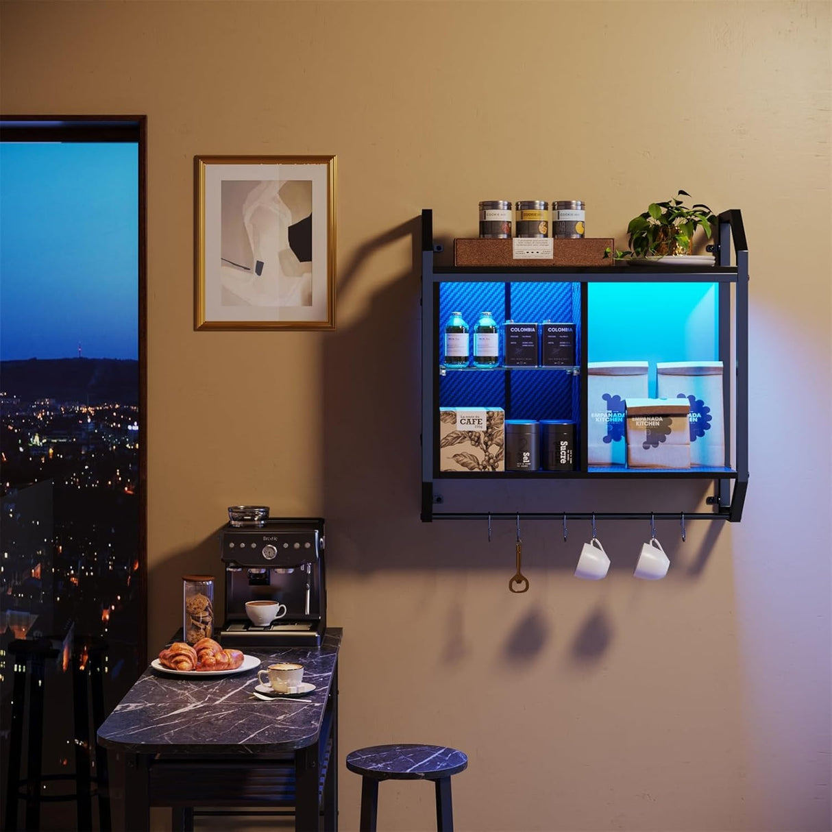 Estantes LED para juegos Bestier, estantes de vidrio ajustables