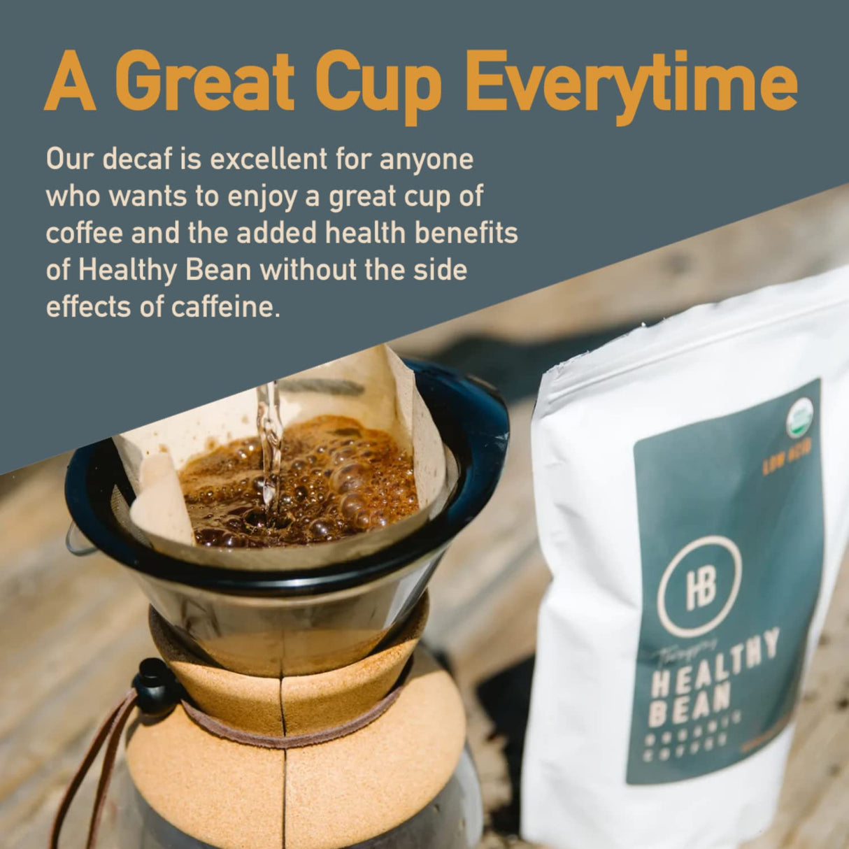 Café Saludable en Grano - Orgánico Descafeinado 11oz