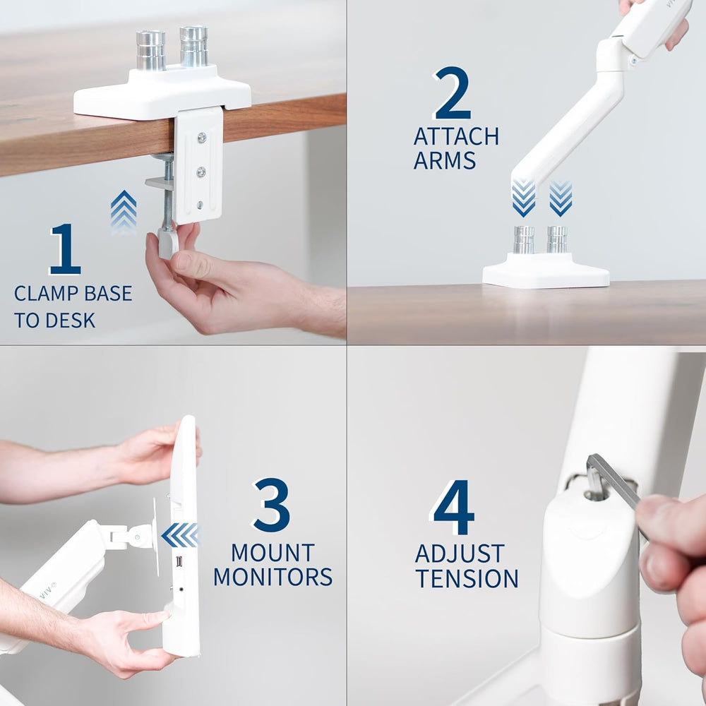 Soporte de Doble Monitor VIVO, Hasta 32, Articulado, STAND-V002O