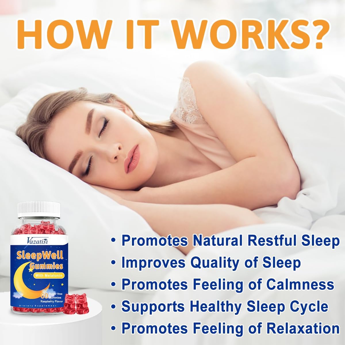 Gomitas para dormir para adultos y niños 15 mg con magnesio