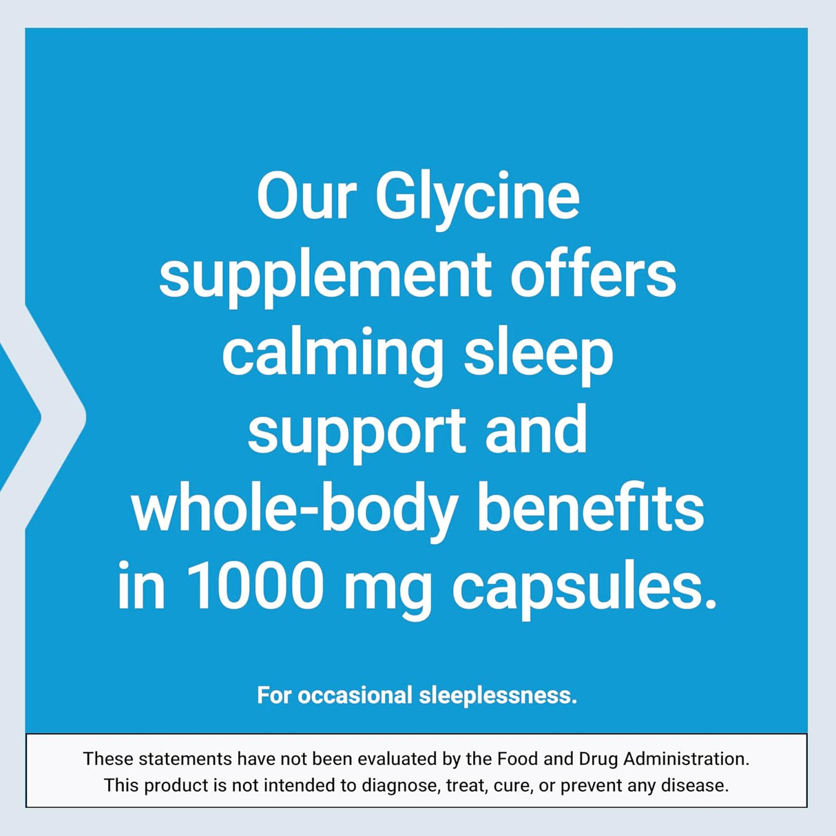 Glicina 1000 mg Life Extension, sueño saludable, 100 cápsulas