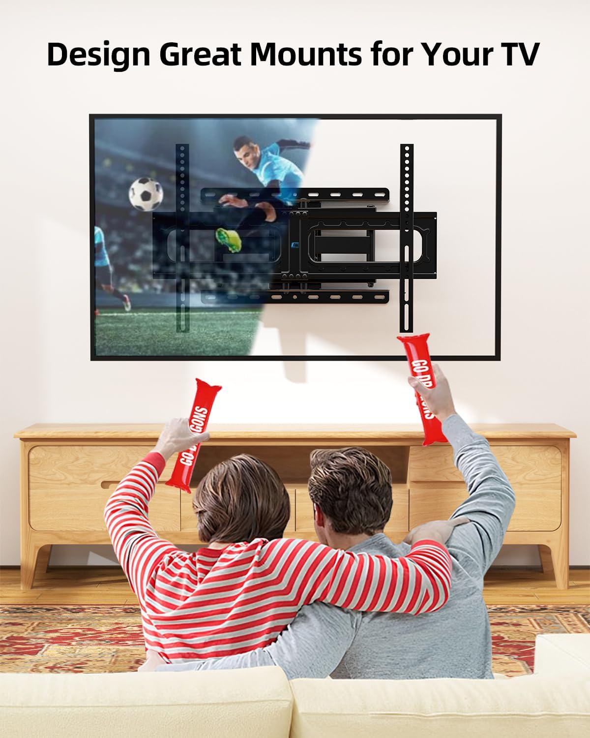 Soporte de Pared HOME VISION para TV 32-84, Full Motion, VESA 600