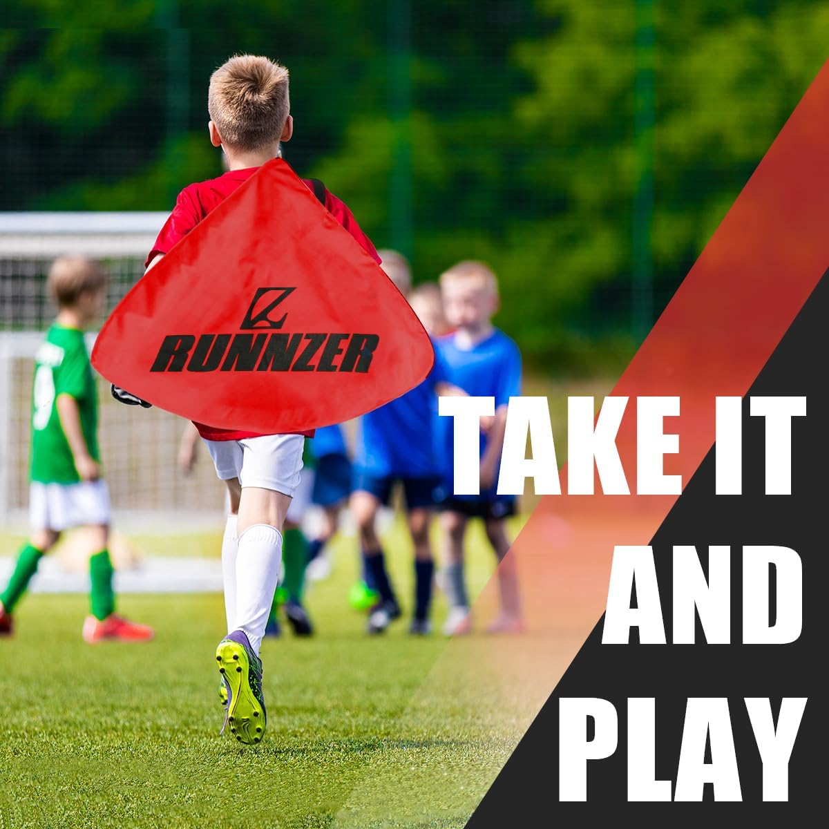 L RUNNZER Portería de fútbol para niños red de portería