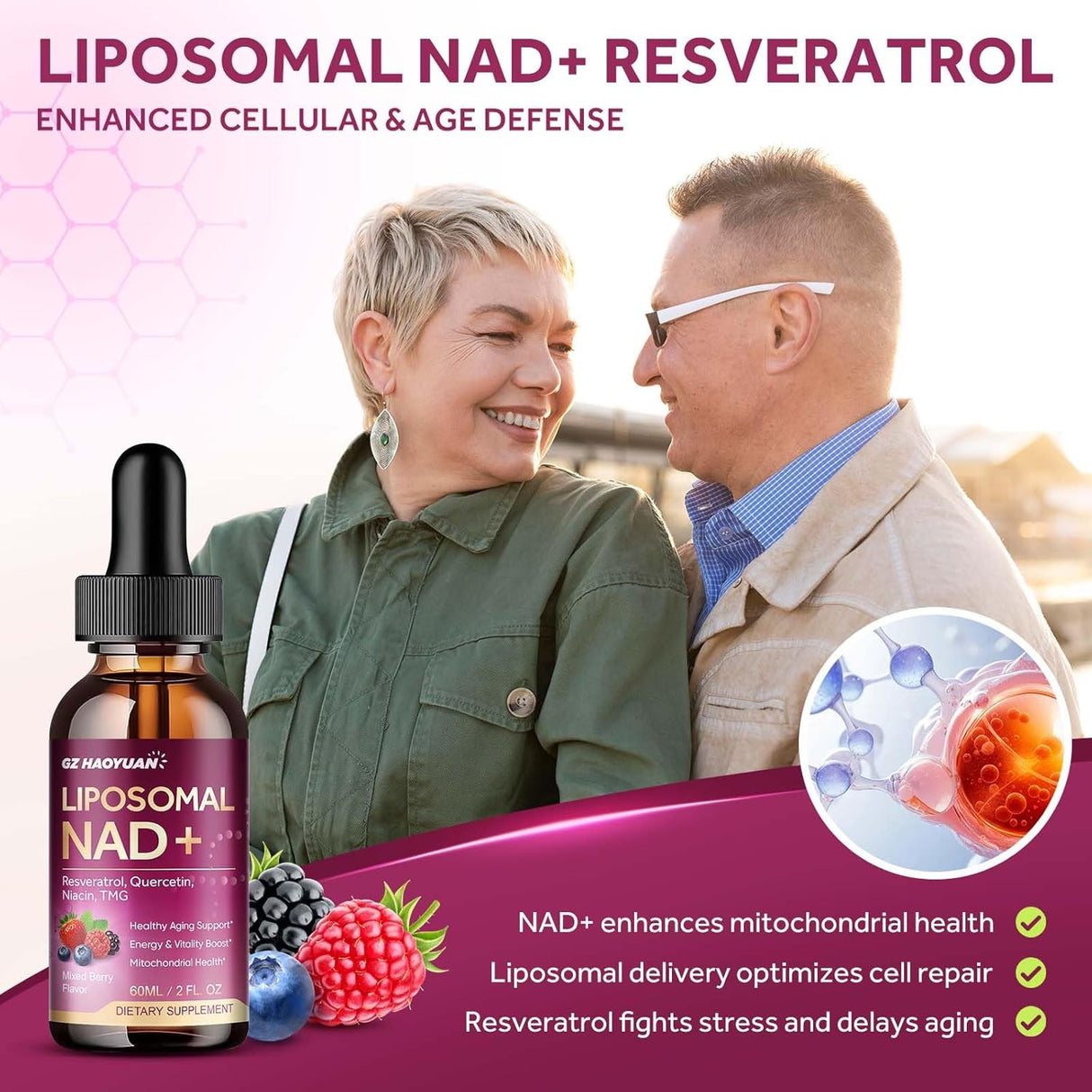 Liposomal NAD Líquido 1200mg - Salud Celular y Antiedad