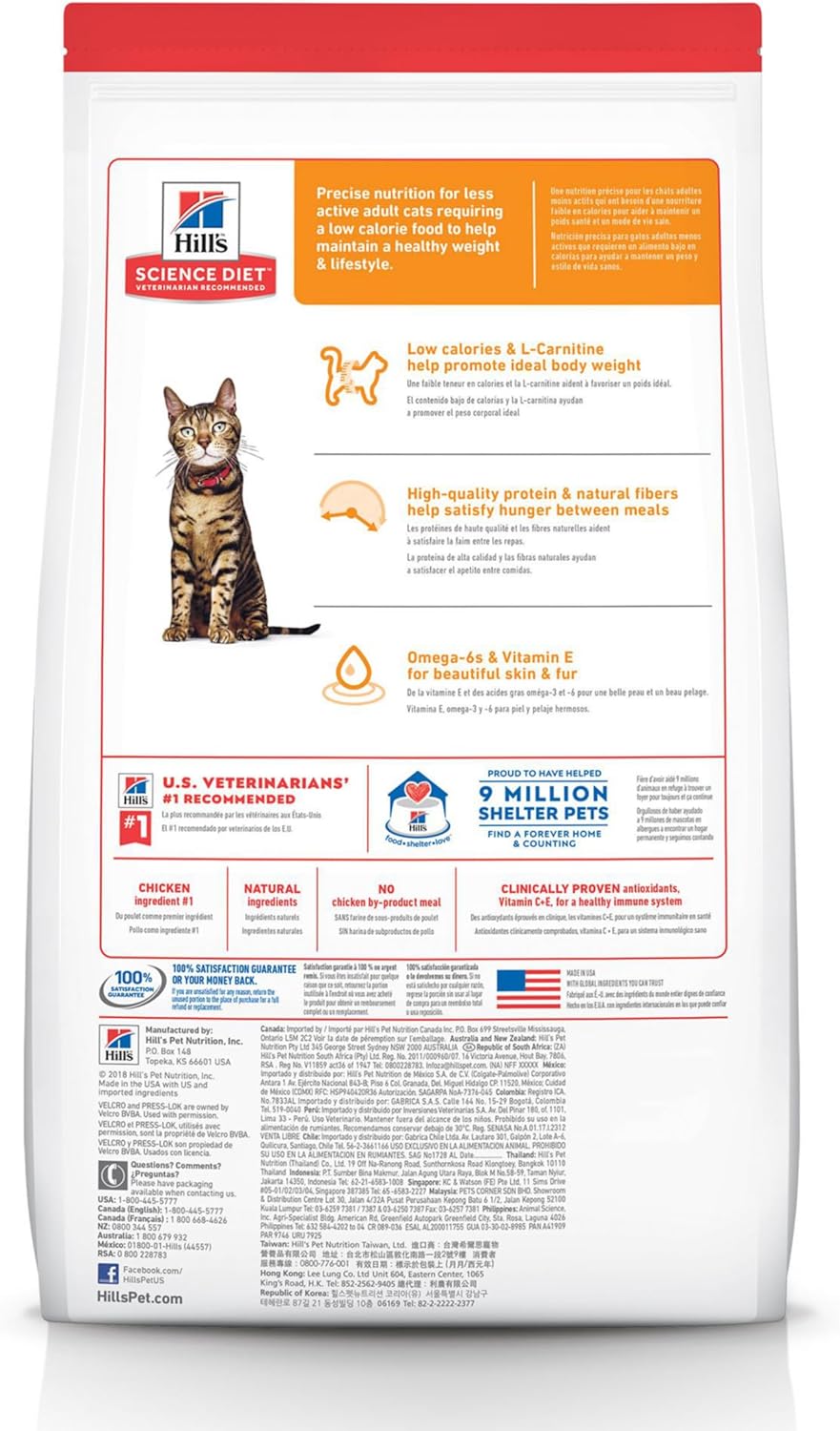 Hill's Science Diet, alimento seco light para gato adulto