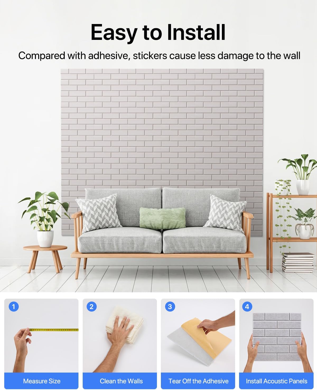 Paneles Acústicos Autoadhesivos 12 Piezas 12x12x0.4