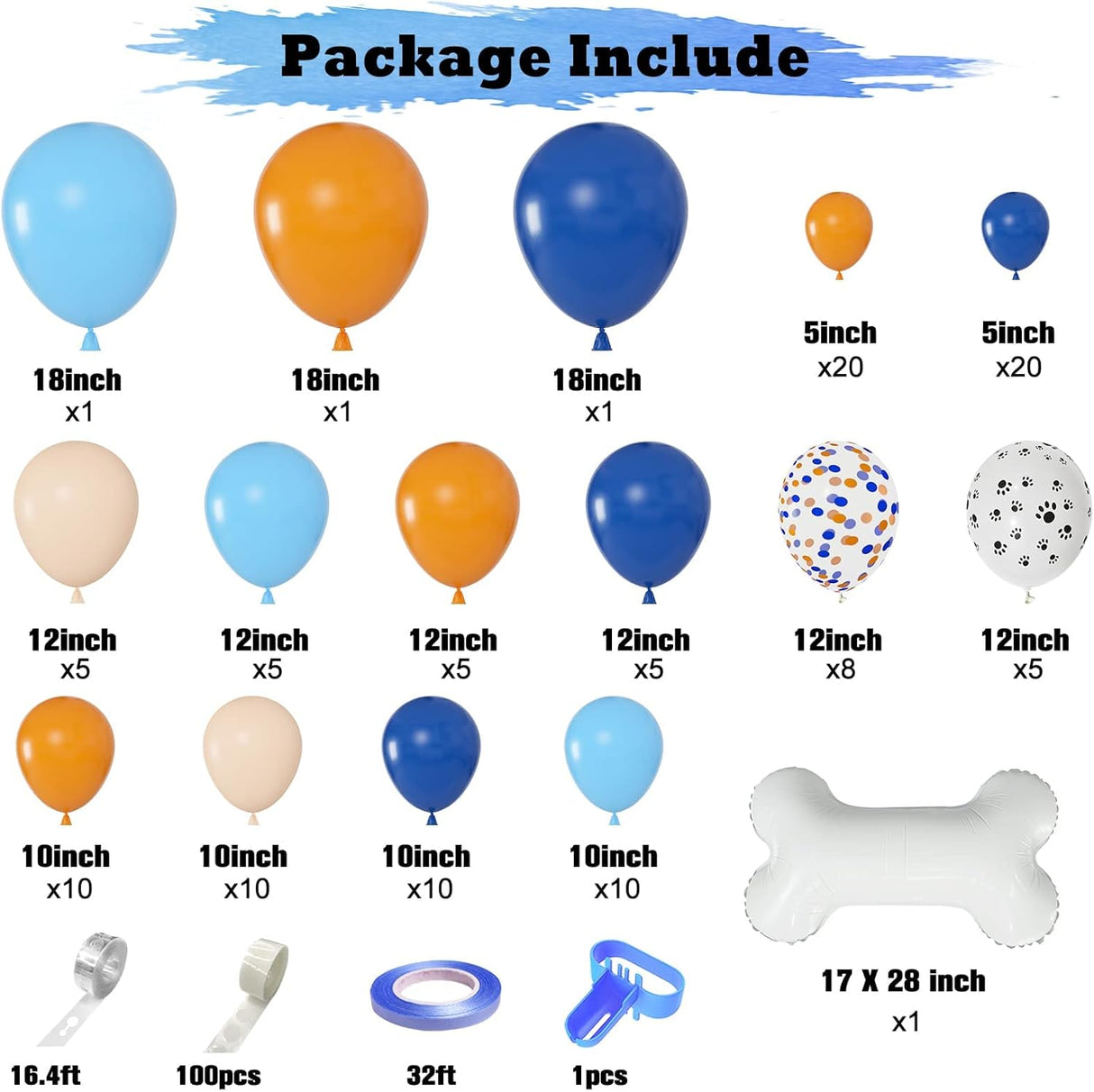 Kit Decoración Fiesta Cumpleaños Azul para Niños y Bebés