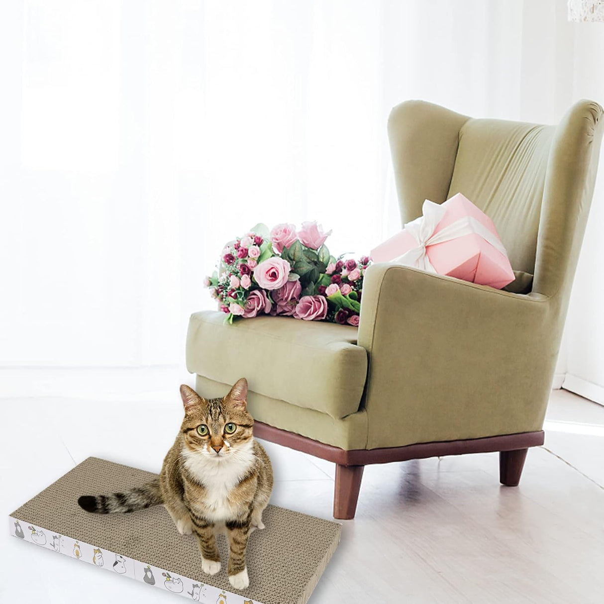 Rascador para gatos 3 piezas almohadilla reversible