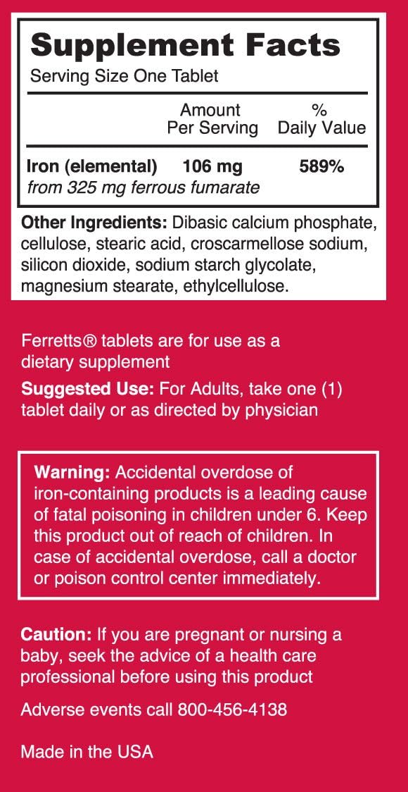 Suplemento Pastillas Ferrets 60 (0.004 oz) Paquete de 1, 60