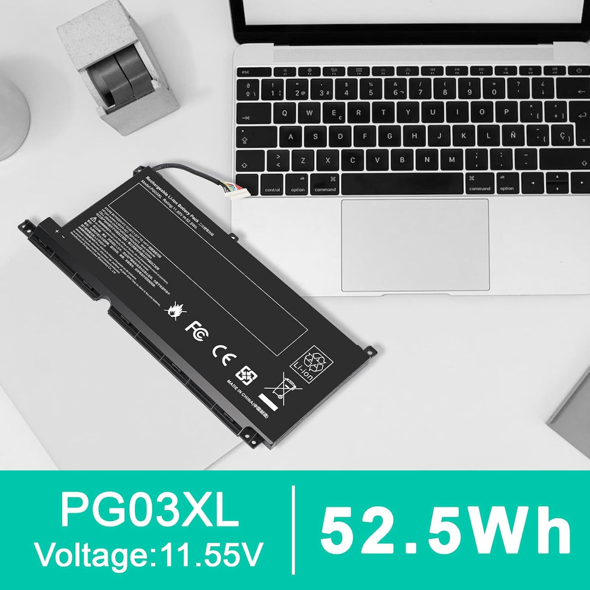 Batería PG03XL 3ICP6/60/72 para HP Pavilion Gaming 15 y 16