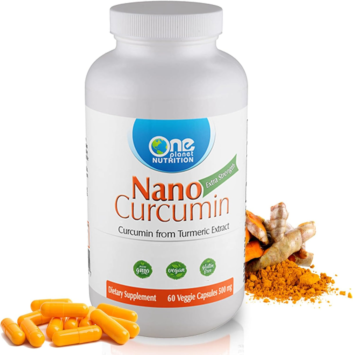 Suplemento de Curcuminas Nano, 500 mg, 60 Cápsulas Veganas