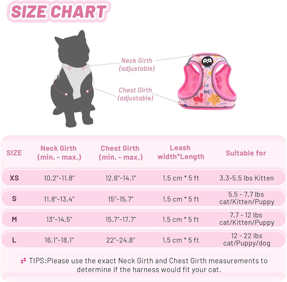 Arnés y Correa para Gatos, Ajustable, con Tiras Reflectantes