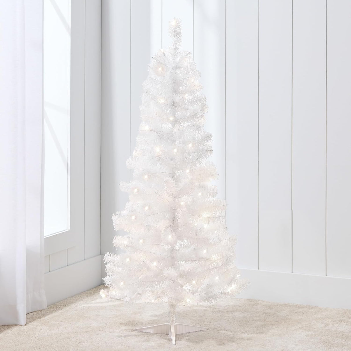 Árbol de Navidad Mini 4ft Best Choice Products, Pre-iluminado LED