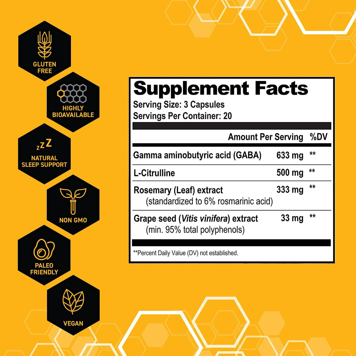 Suplemento GABA con L-citrulina y extracto de semilla de uva