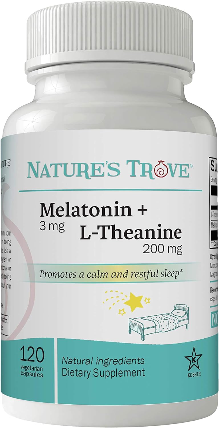 Suplemento Nature's Trove Melatonina 3 mg Calma y relajación