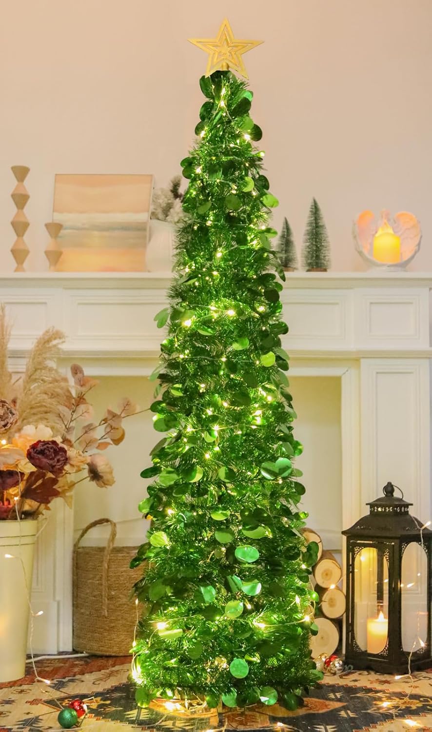 Árbol de Navidad Pop-Up 5 FT con luces y temporizador