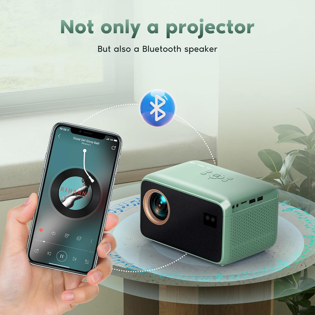 Proyector 4K TMY, WiFi y Bluetooth, 400 ANSI, portátil