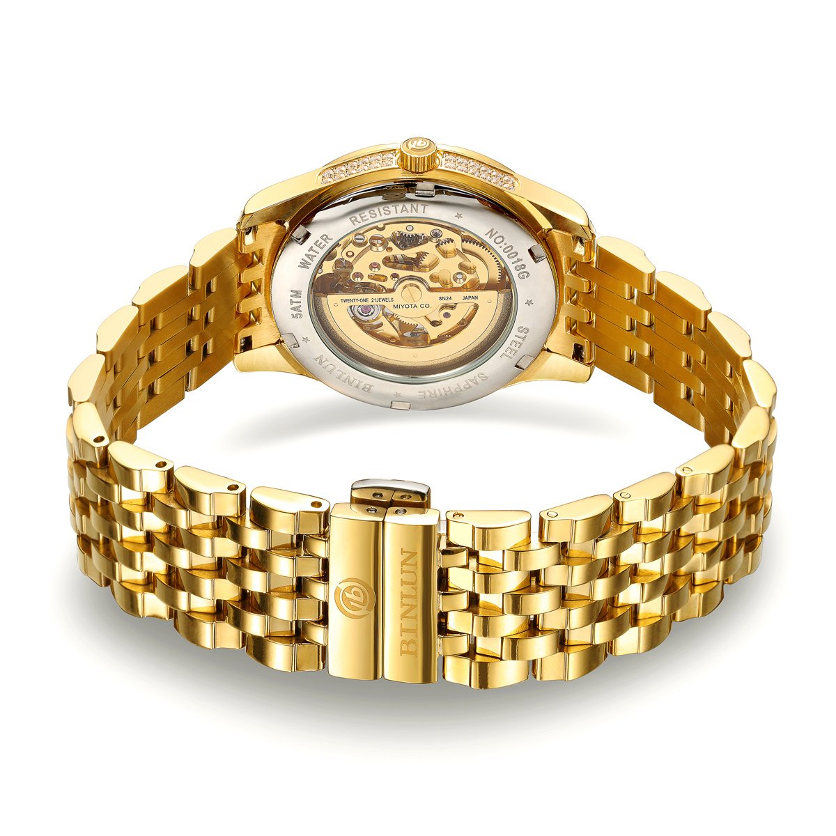 Relojes de lujo con esqueleto de oro automático