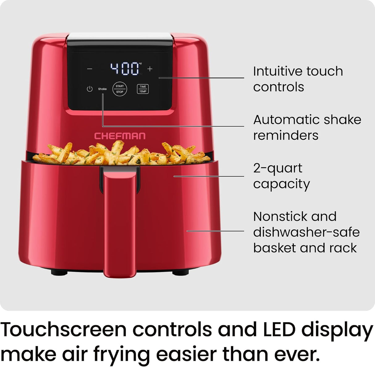 Mini Freidora de Aire 2 Qt CHEFMAN, Digital, Compacta, Modelo 2023