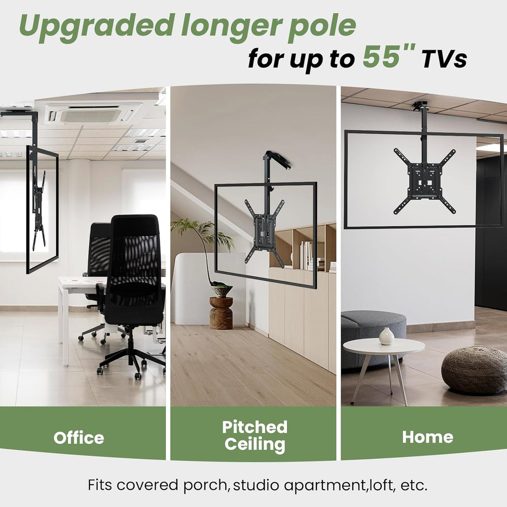 Soporte de TV de techo plegable, manual, ajustable, 23-55