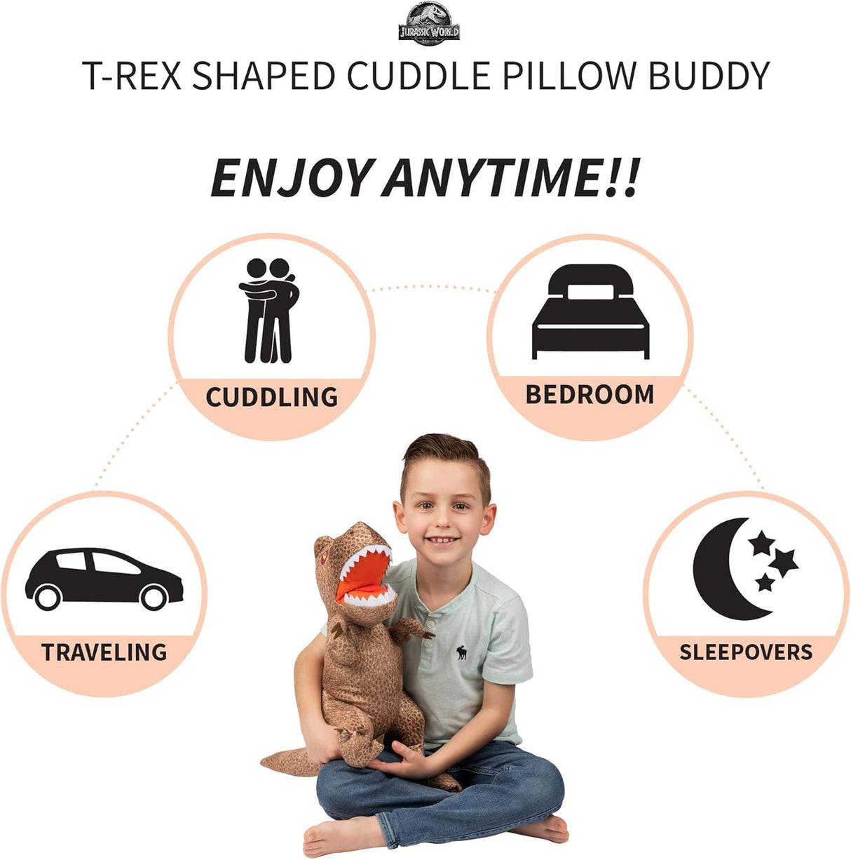 Almohada de Peluche Suave Rexy T-Rex Jurassic World Dominion