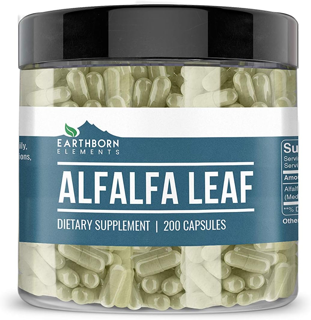 Suplementos Alimenticio Hoja de alfalfa natural 200 cápsulas