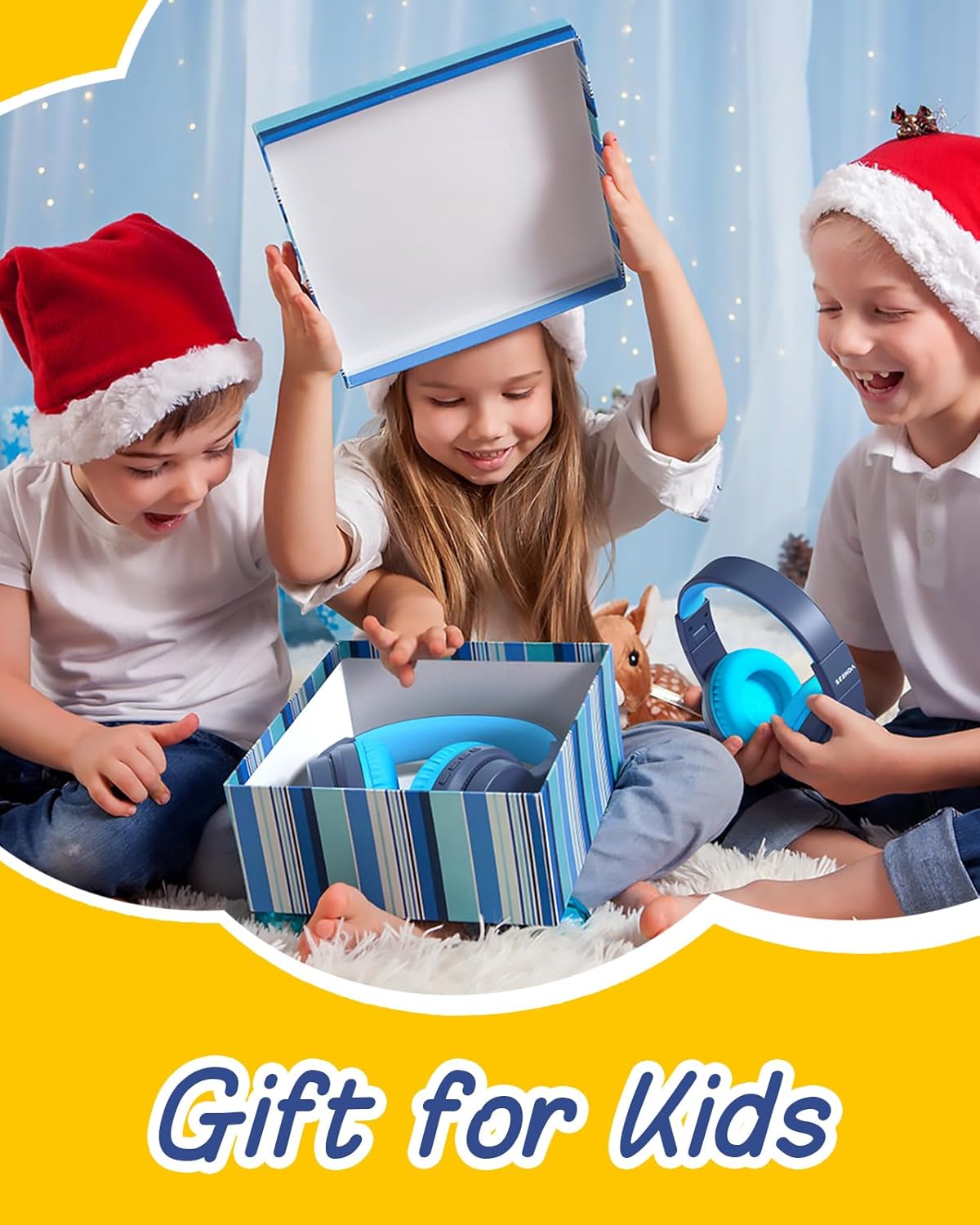 Auriculares Bluetooth Seenda Kids, 45H, 3 Modos de Luz, 85dB/94dB