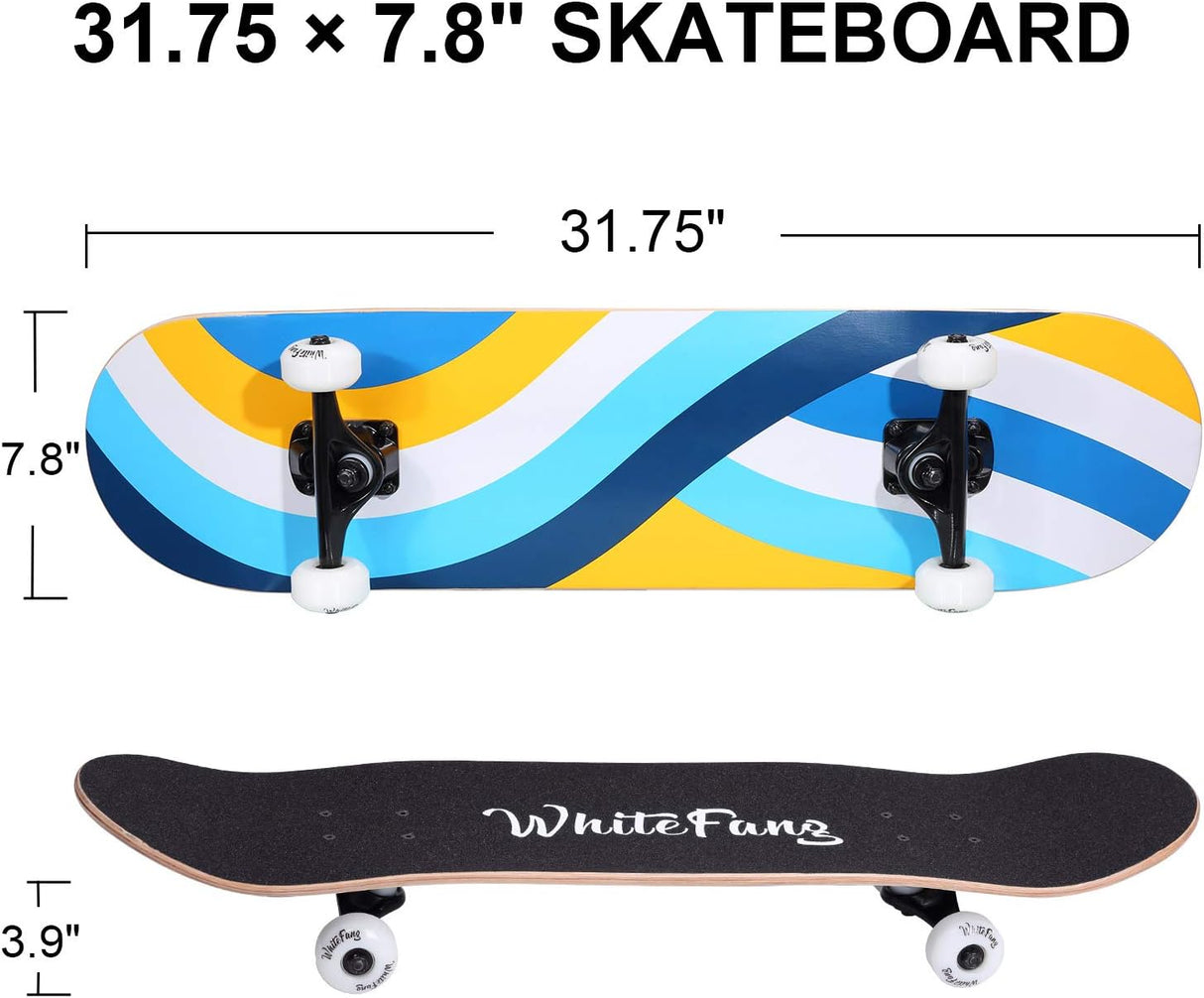 Skateboard Completo para Principiantes 31 x 7.88, 7 Capas