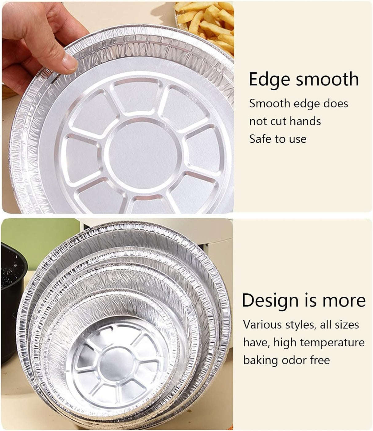 Sartenes redondos de papel de aluminio de 8 pulgadas para freidora de aire