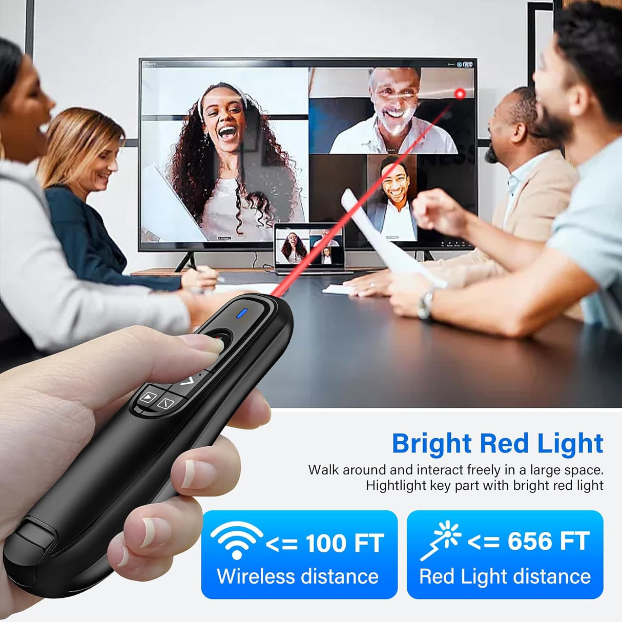 Presentador Inalámbrico USB Tipo C, Control de Volumen, 2 en 1