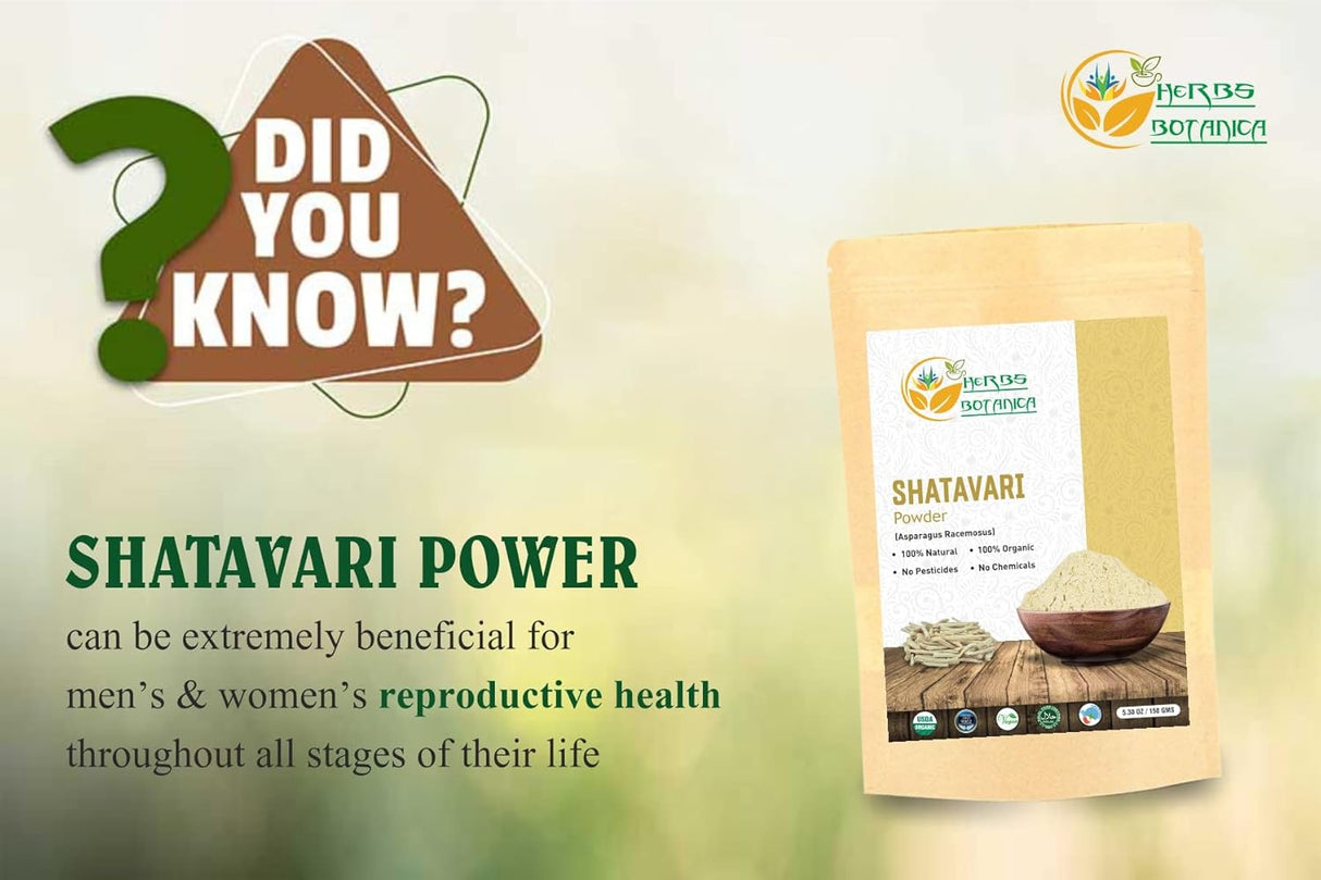 Suplemento Herbs Botanica Shatavari Polvo orgánico espárrago