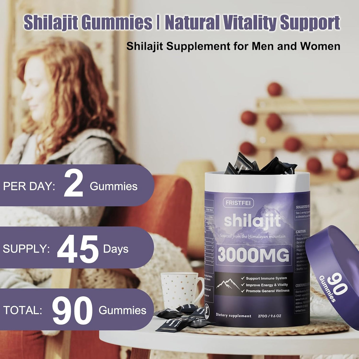 Gomitas de Shilajit Himalaya Naturales Orgánicas 90u