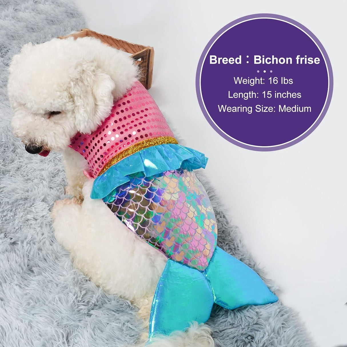 Disfraces de sirena para perro talla XS