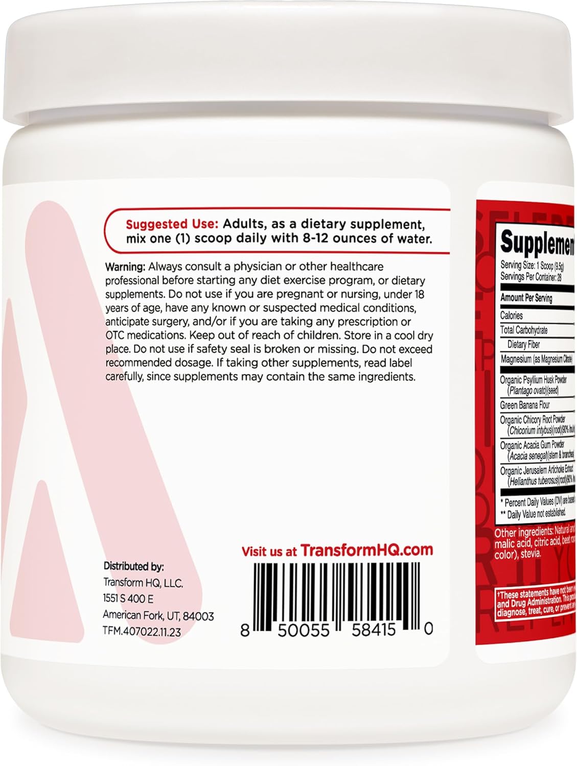 Psyllium Husk y Fibra TransformHQ - Salud Digestiva, 28 Porciones