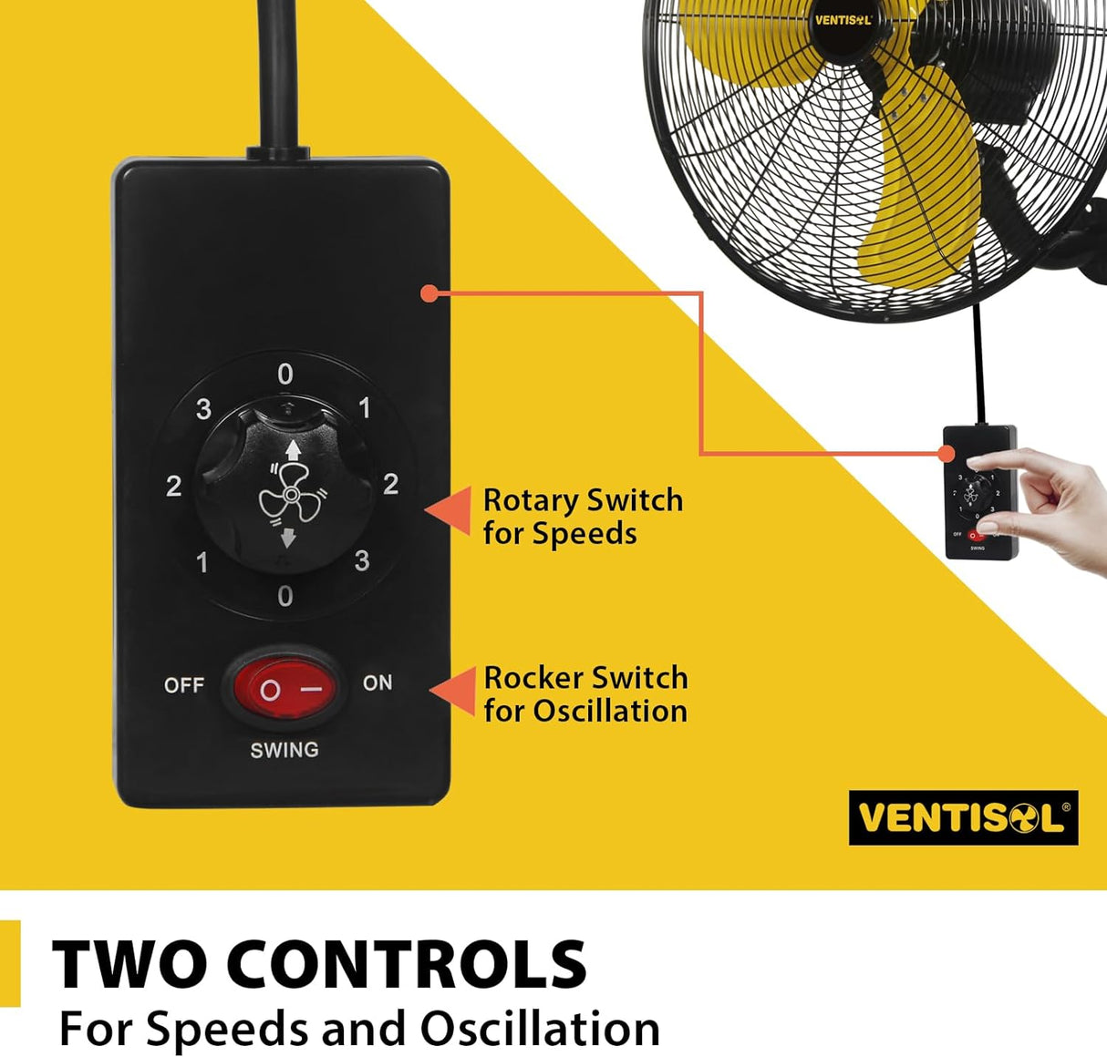 Ventilador Oscilante VENTISOL 18 3 Velocidades, 4200 CFM