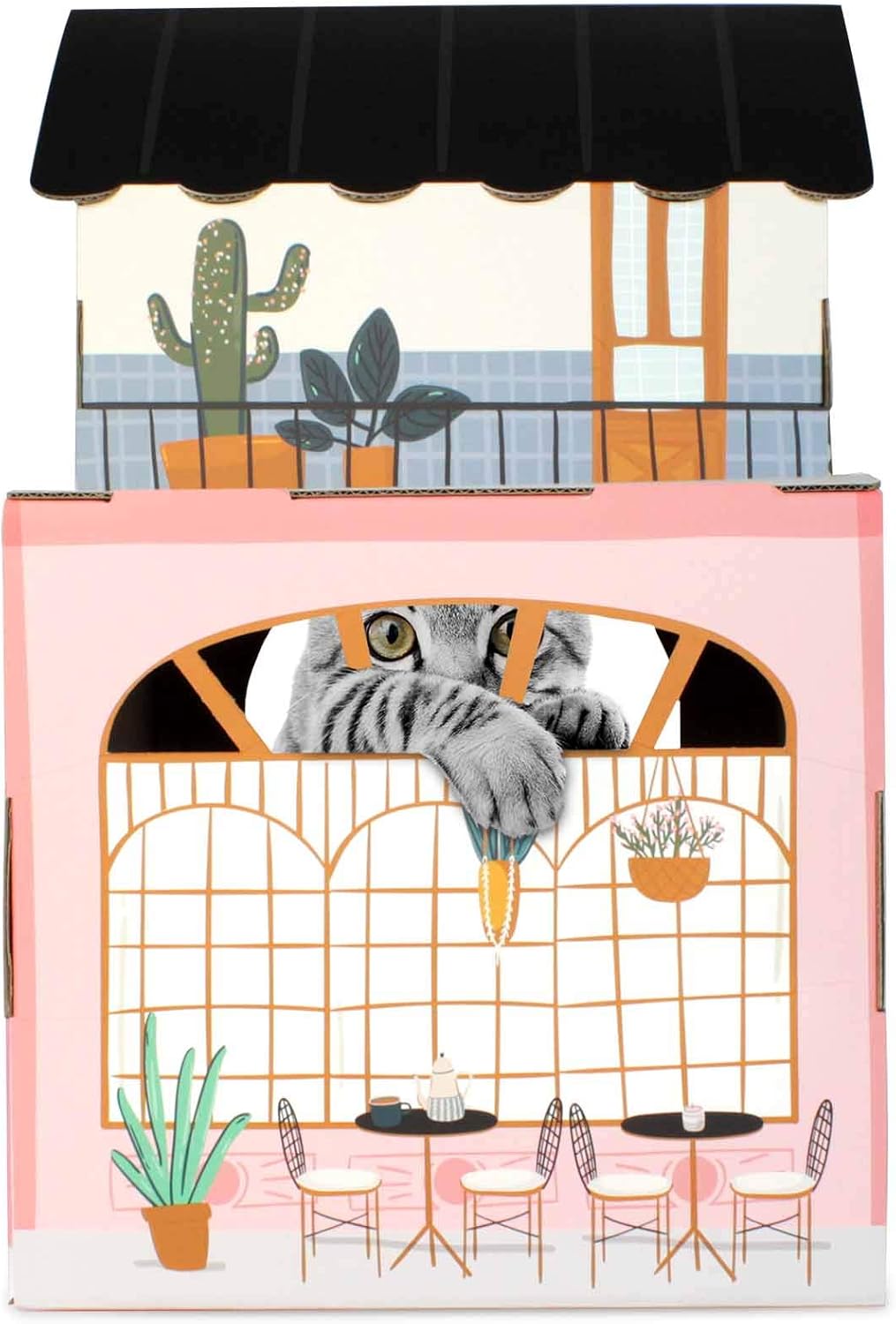 Casa para Gatos con Rascador y Catnip - Coffee House Modelo 2023