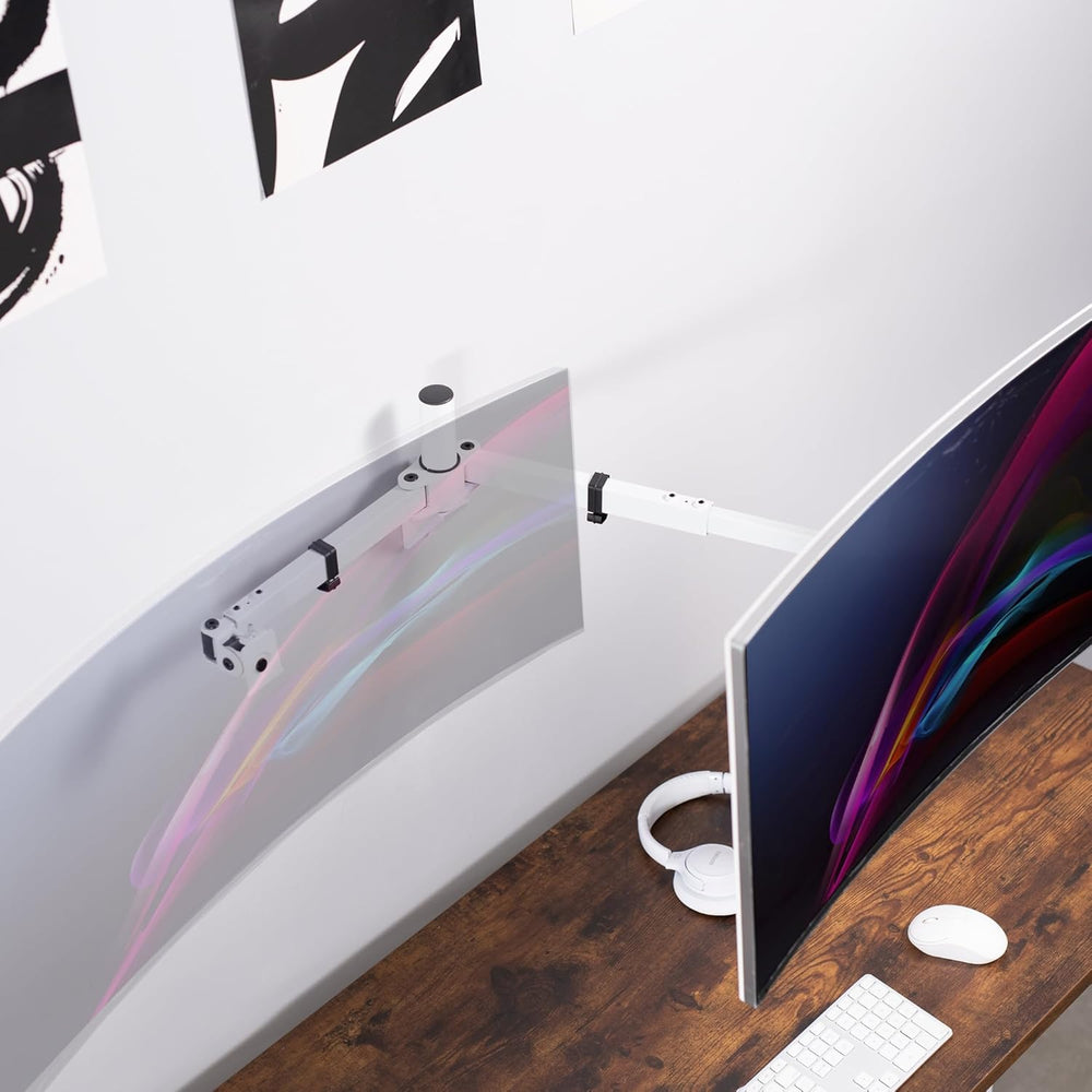 Soporte de Monitor Doble VIVO, Pared, Brazo Telescópico, MOUNT-TS38W