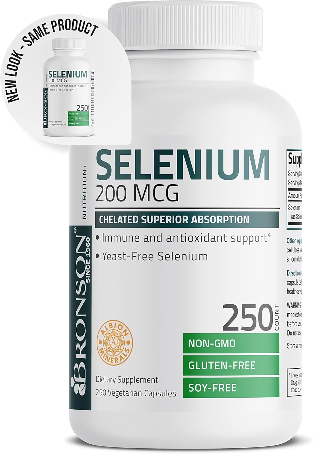 Suplementos Selenio de 200 mcg para sistema inmunológico