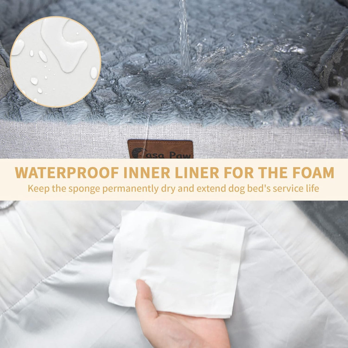 Cama para Perro Grande de Espuma, Antideslizante, Modelo L