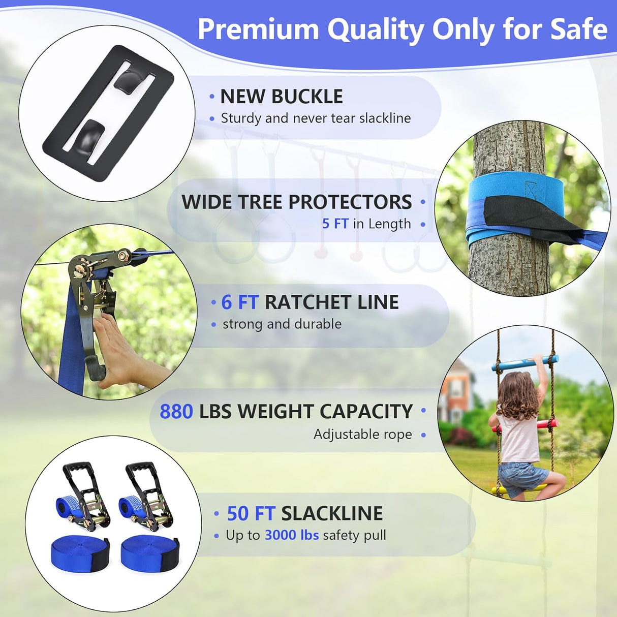 Curso de obstáculos Ninja para niños, con 11 accesorios, 56FT