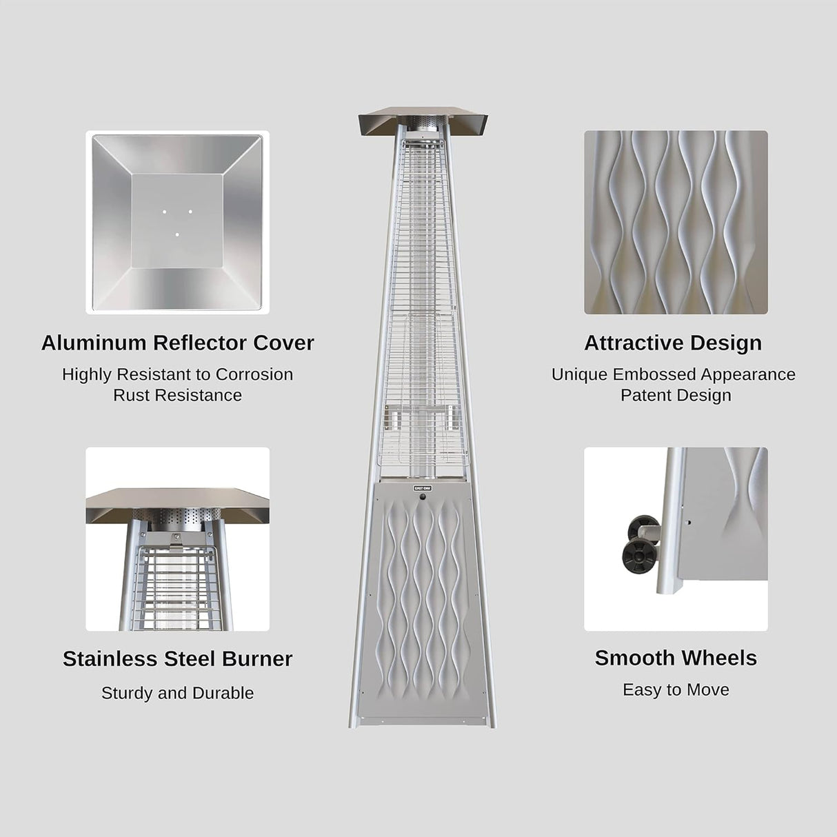 Calentador de patio de 48000 BTU de propano