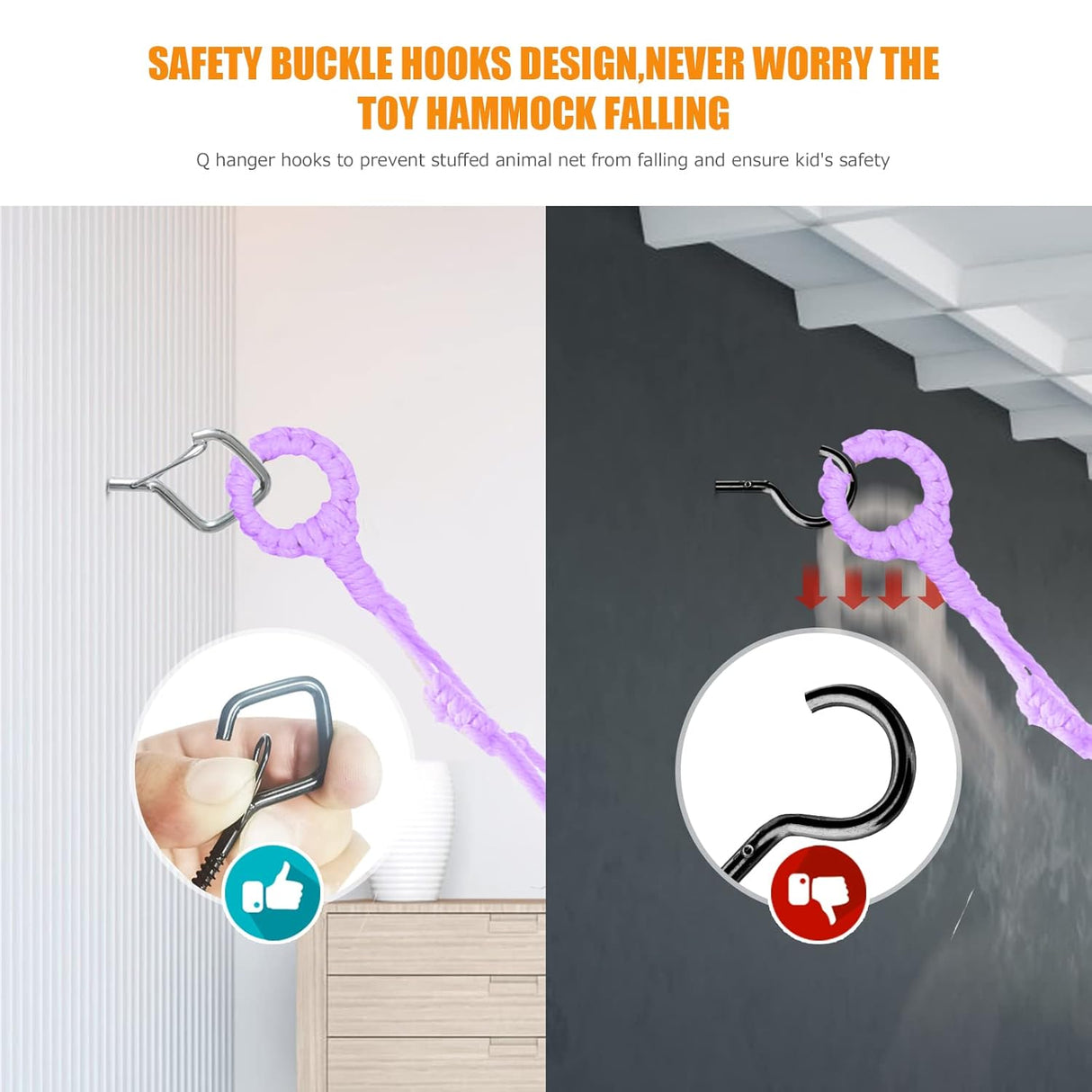 Hamaca de Almacenamiento de Peluches, Boho, Macrame, Modelo Net